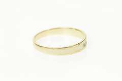 10K Yellow Gold Diamond Retro Grooved Men's Wedding Band Ring