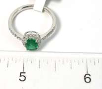 Sweet Emerald & Diamond Ring in 18KT White Gold