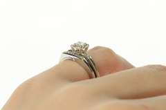 14K White Gold 0.28 Ctw Diamond Engagement Bridal Set Ring