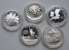 5 Modern Comm Silver Dollars