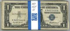 Large lot of 65 Series of 1957 $1 Silver Certificates. Circs