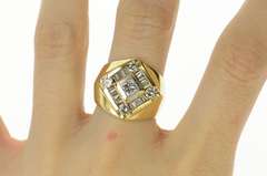 14K Yellow Gold 2.06 Ctw Squared Diamond Men's Statement Ring