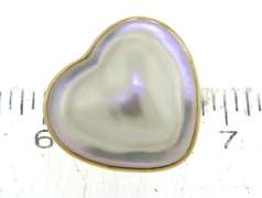 Beautiful Heart Shaped Mabe Pearl Stud Earrings in Yellow Gold