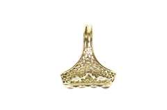 10K Yellow Gold Victorian Ornate Syn. Ruby Filigree Dinner Ring