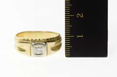 14K Yellow Gold 0.14 Ct Classic Men's Diamond Wedding Ring