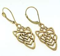 Fancy Yellow Gold Celtic Knot Earrings