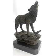 Howling Wolf to the Moon Bronze Sculpture