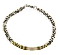 Lagos two tone Bar Sterling Silver Bracelet
