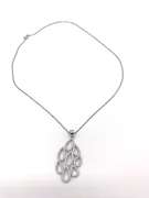 Fun Sterling Silver Necklace with White Gemstones