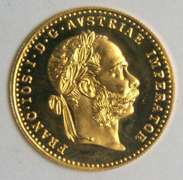 Deep Prooflike BU Austria 1 Ducat Gold Piece dated 1915