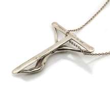 Amazing 925 Sterling Silver Tiffany & Co. Elsa Peretti Crucifix Necklace