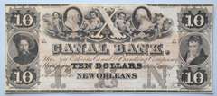 $ 10 Canal Bank New Orleans Note