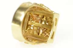 10K Yellow Gold Elaborate Black Hills Leaf Squared Cluster Ring