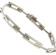 Charming White Gold Diamond Bar Link Bracelet