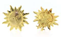 Great Yellow Gold Sun Earrings
