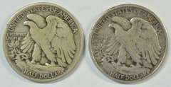 Very scarce 1919-D & 1919-S Walking Liberty Half Dollars