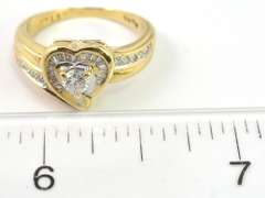 Sweet 3/8CTW Diamond Heart Ring in 14KT Yellow Gold
