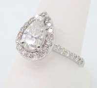 Pear Shaped Diamond Halo Engagement Ring