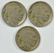 Very high graded 1918, 1919, & 1921 Buffalo Nickels