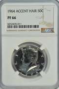 Rare Superb Gem PRF 1964 ACCENT HAIR Kennedy Half. NGC PF66