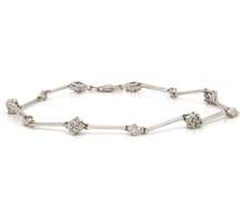 Precious 14kt WG Diamond Cluster Bar Bracelet