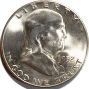 1952 S  Choice BU Key Date Franklin Half