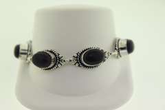 Silver-Tone Quartz Gemstone Bracelet
