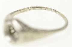 Platinum Art Deco 5.3mm Filigree Engagement Setting Ring