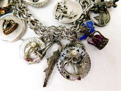 Fabulous Vintage Sterling Charm Bracelet & 25 Charms