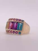 14kt Gold Multi Gemstone Cocktail Band
