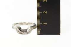 14K White Gold 0.35 Ctw Diamond Curved Wedding Band Ring