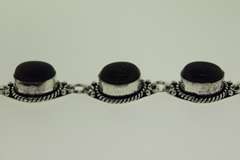 Silver-Tone Quartz Gemstone Bracelet