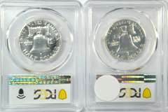 Super Gem Proof 1955 & 1956 Franklin Halves. PCGS PR66