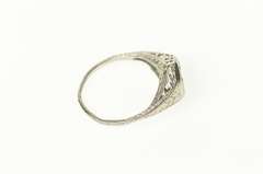 Platinum Art Deco 5.3mm Filigree Engagement Setting Ring