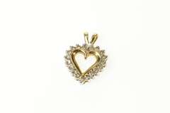 10K Yellow Gold Diamond Classic Heart Love Symbol Pendant