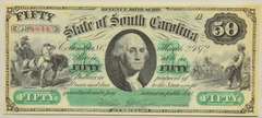 CH CU 1872 $50 State of South Carolina Revenue Scrip Note