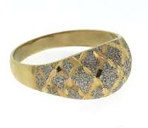 Stylish 14kt YG Textured Dome Style Ring