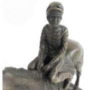 Horse Jockey Racing Equine Art Tribute Thoroughbred Bronze Marble Statue Gift