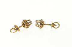 14K Yellow Gold Victorian Gypsy Set Ornate Screw Back Stud Earrings