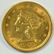 Very Choice BU 1905 US $2.50 Liberty Gold Piece