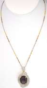 Mesmerizing Massive 18.00CTS Cabochon Cut Natural Star Ruby & White Sapphire Necklace in Vermeil