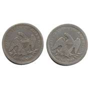 1856 & 1858 Seated Quarters