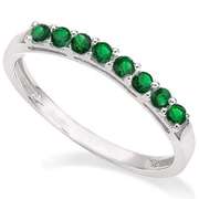 1/4 CT EMERALD STERLING SILVER BAND RING