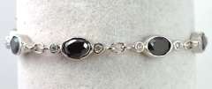 Edgy Dark Stone Bracelet in Sterling Silver