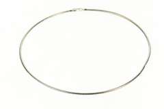 14K White Gold 2.8mm Woven Design Round Hollow Chain Necklace