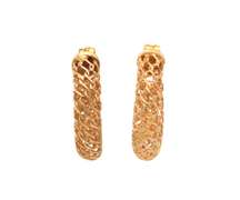 Chic 14kt YG Openwork Textured Hoop Earrings