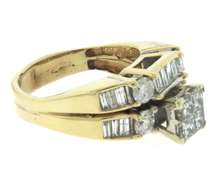 Glamorous white Gold PR, RBC and Baguette Diamond Ring