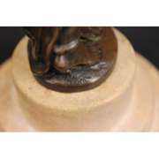 Hunched Woman Drinking Water Bronze Statue