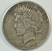 The Rare 1928-P Peace Silver Dollar. Razor-sharp