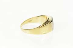 14K Yellow Gold Men's Diamond Solitaire Squared Wedding Ring